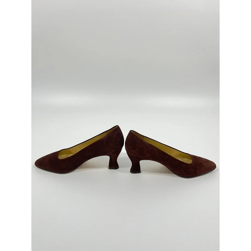 Nine West Womens Heels 7.5 Brown‎ Pointed Toe Chic Minimalist Gala Wedding Guest